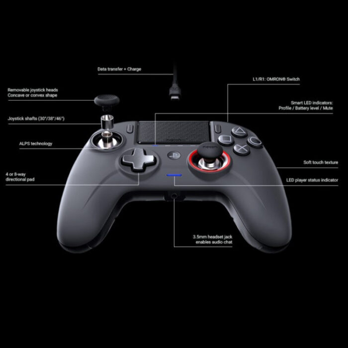 NACON PS4 REVOLUTION UNLIMITED PRO BREZŽIČNI IGRALNI PLOŠČEK, ČRN - Image 4