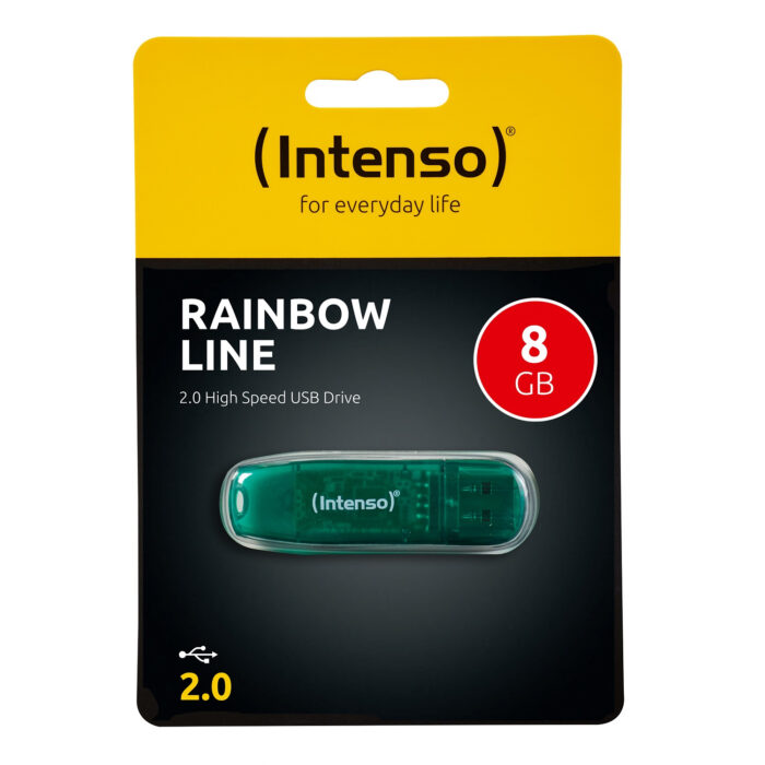 Intenso 8GB Rainbow Line USB 2.0 spominski ključek - Zelen - Image 4