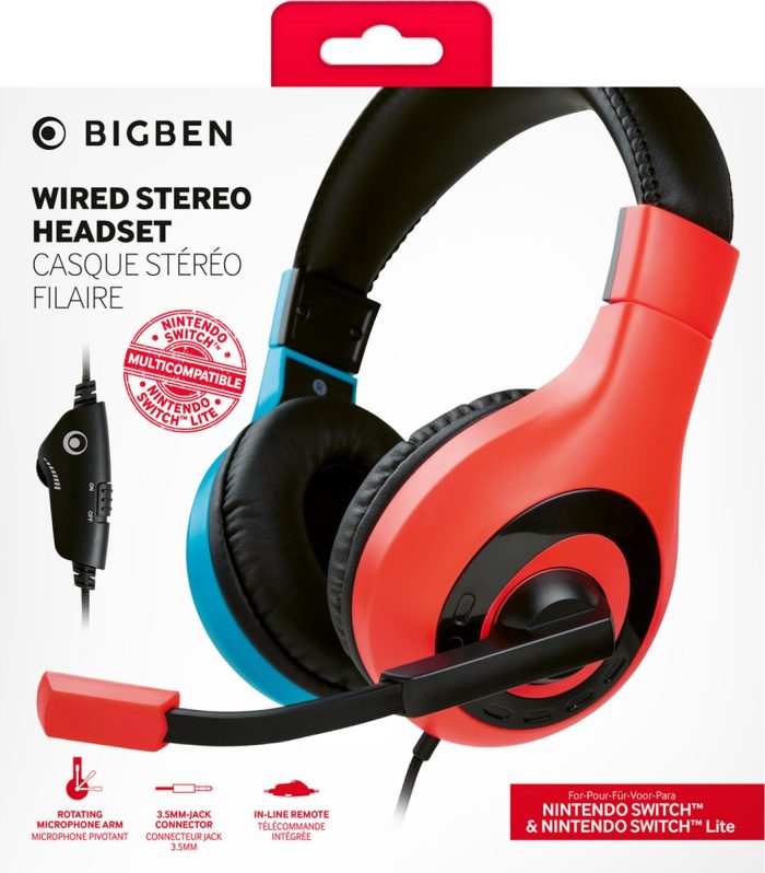 BIGBEN NINTENDO SWITCH HEADSET RED/BLUE - slika 6