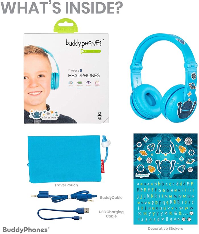 BUDDYPHONES PLAY, BLUETOOTH SLUŠALKE, MODRE - Image 3