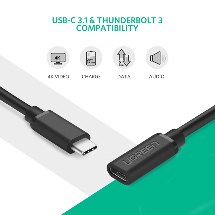 Ugreen podaljšek USB-C na USB-C 3.1 0.5m - polybag - Image 6