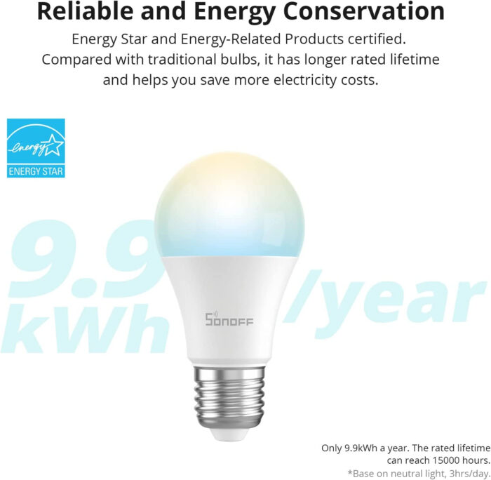 SONOFF Wi-Fi/Bluetooth pametna LED sijalka E27 9W - Image 5