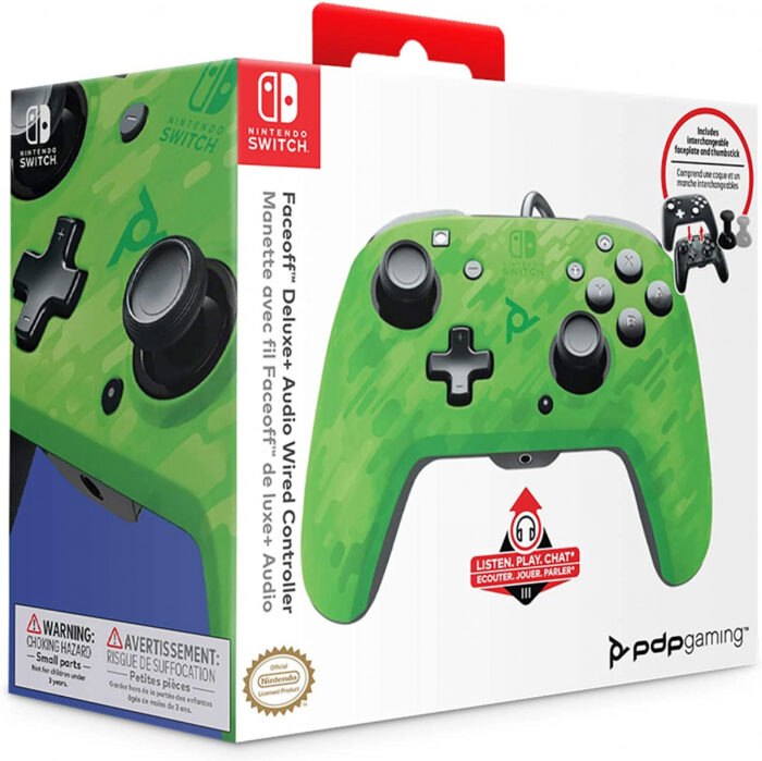 PDP NINTENDO SWITCH ŽIČNI DELUXE KONTROLER FACEOFF + AUDIO PDP kamuflažno - Image 4