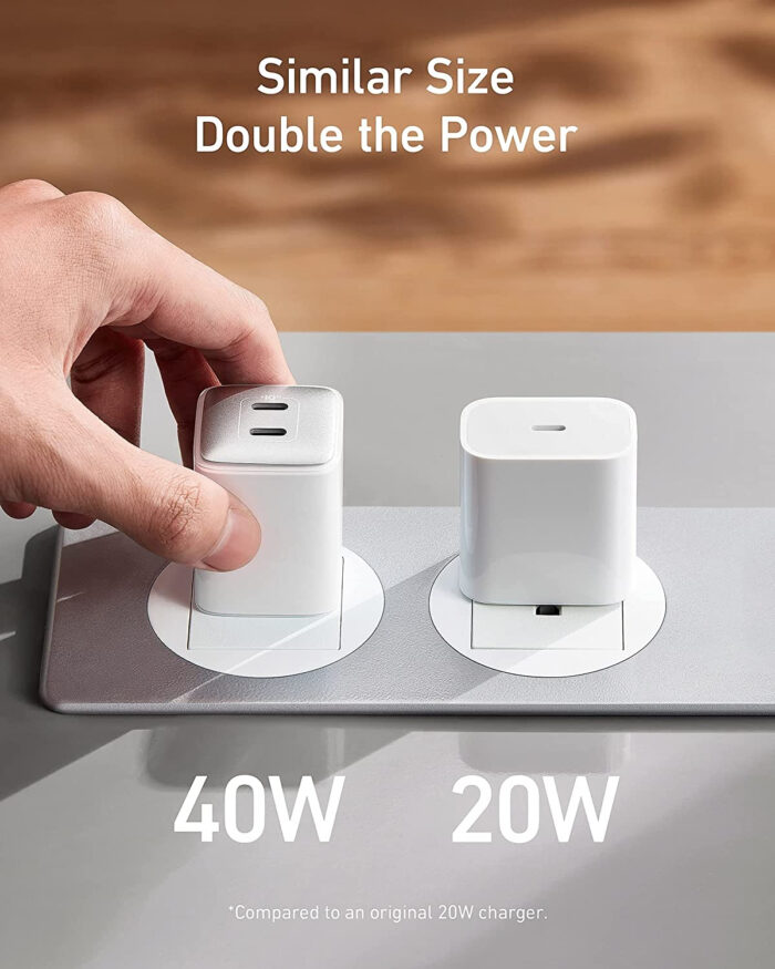 Anker 521 40W 2x USB-C stenski polnilec - Image 5