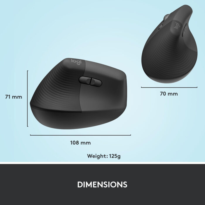 Logitech miška Lift LEFT Vertical Ergonomic, grafitna - Image 5