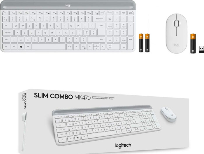 Logitech Slim Wireless Combo MK470, grafitna SLO bela - Image 5