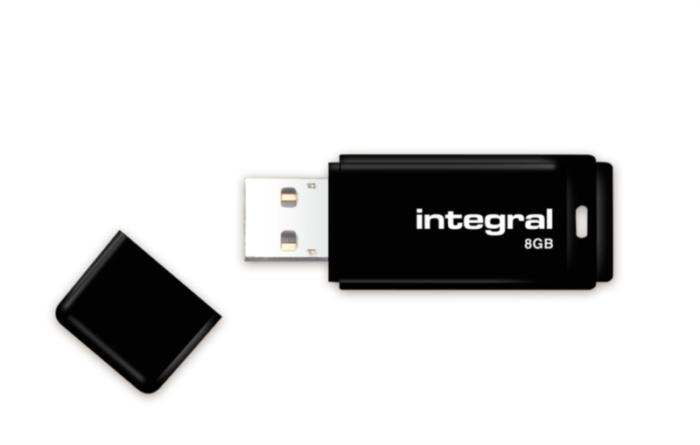 INTEGRAL BLACK 8GB USB2.0 spominski ključek