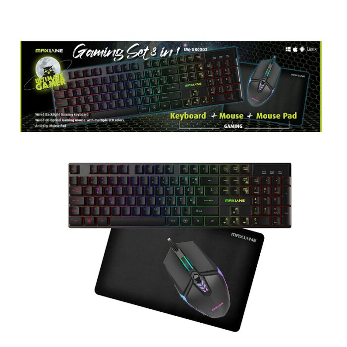 MAXLINE gaming komplet 3v1 (tipkovnica+miška+podloga) SW-GKC002  / - Image 4