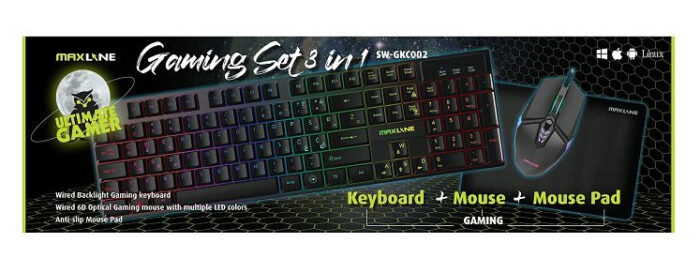 MAXLINE gaming komplet 3v1 (tipkovnica+miška+podloga) SW-GKC002  / - Image 3