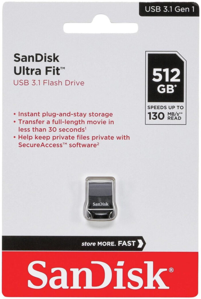 SanDisk Ultra Fit USB 512GB USB 3.1.do 400 MB/s