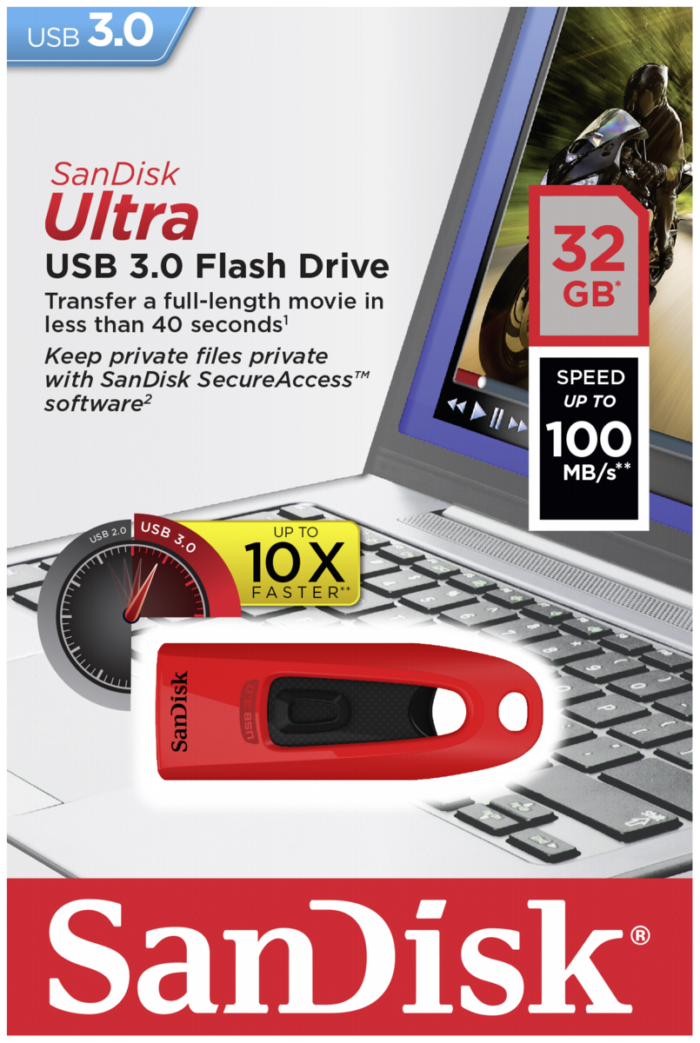 Sandisk Ultra 32GB USB3.0 rdeč spominski ključek - Image 4