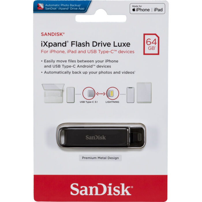 SanDisk Ixpand Flash Drive Luxe 64GB - USB-C + Lightning - za iPhone, iPad, - Image 3