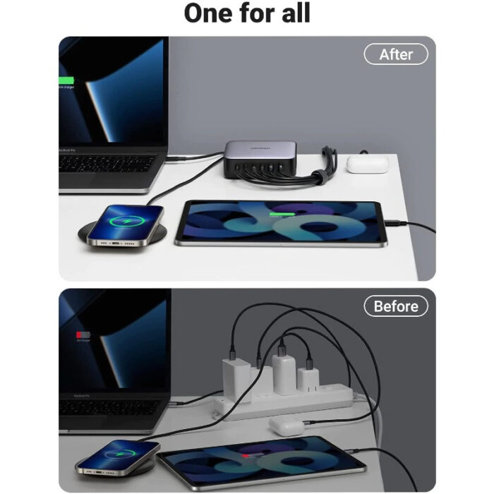Ugreen 2x USB-A in 4x USB-C 200W GaN II hitri polnilec - box - Image 5