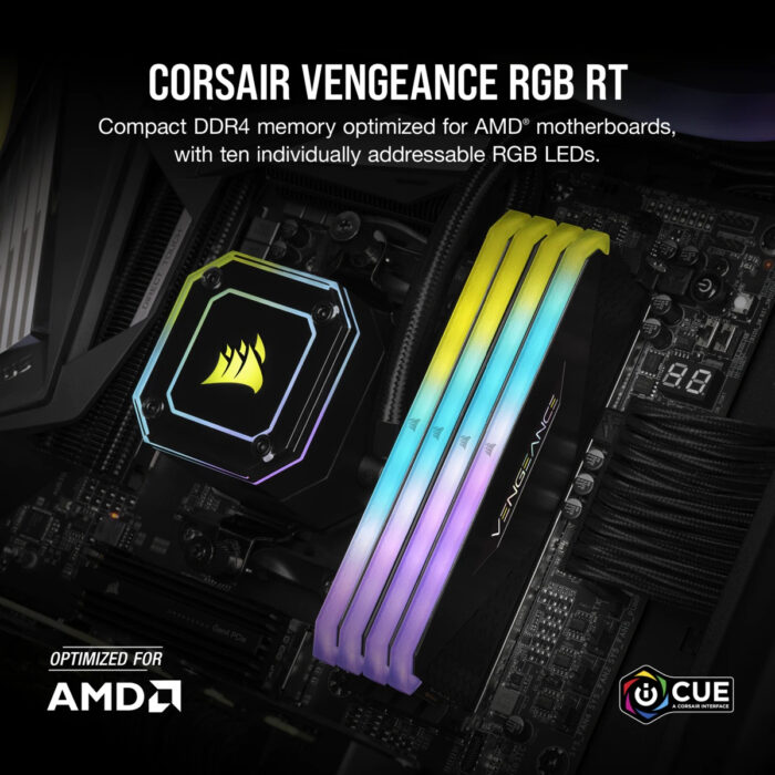 Corsair VENGEANCE RGB RT 32GB (2 x 16GB) DDR4 DRAM 3600MHz PC4-28800 CL16, - Image 5