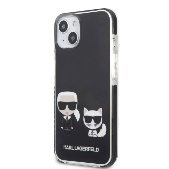 KARL LAGERFELD AND CHOUPETTE OVITEK IPHONE 13 ČRN