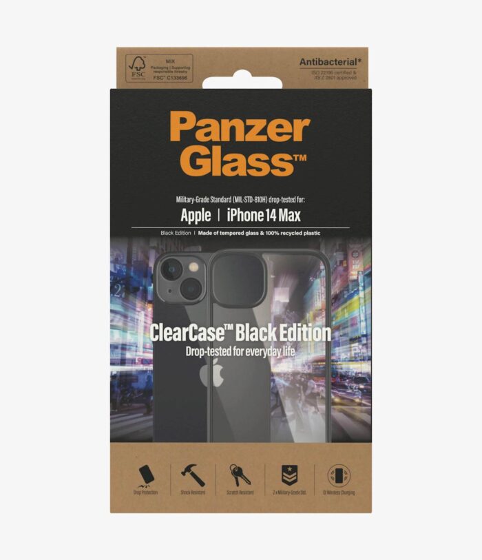 PANZERGLASS CLEARCASE IPHONE 14 MAX BLACK - Image 3
