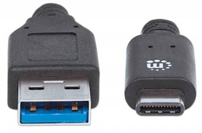 Kabel USB A/USB C SuperSpeed+ MANHATTAN moški/moški, USB 3.1 Gen 2, 1m, črne - Image 3