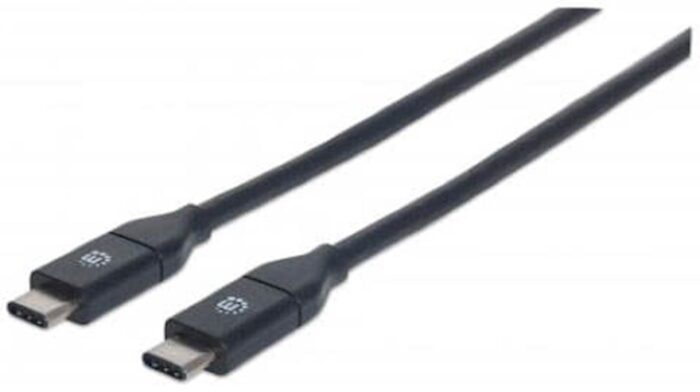 Kabel USB C/USB C SuperSpeed+ MANHATTAN, moški/moški, USB 3.1 Gen 2, 1m, črne