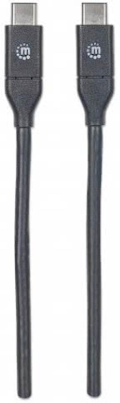 Kabel USB C/USB C SuperSpeed+ MANHATTAN, moški/moški, USB 3.1 Gen 2, 1m, črne - Image 4