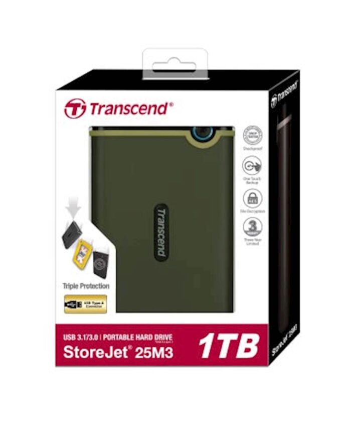 HDD TRANSCEND EXT 1TB 25M3G, 2,5", USB 3.1/3.0, vojaško zelen - Image 4