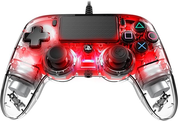 NACON PS4 TRANSPARENTEN ŽIČNI IGRALNI PLOŠČEK, RDEČ - Image 5