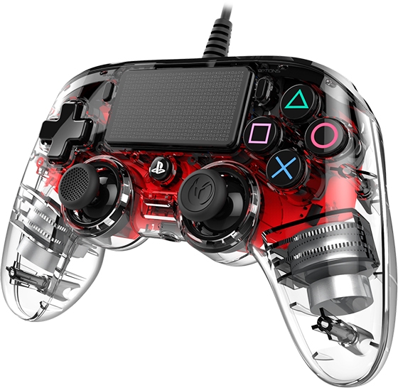 NACON PS4 TRANSPARENTEN ŽIČNI IGRALNI PLOŠČEK, RDEČ - Image 6