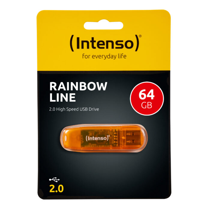 Intenso 64GB Rainbow Line USB 2.0 spominski ključek - Oranžen - Image 4