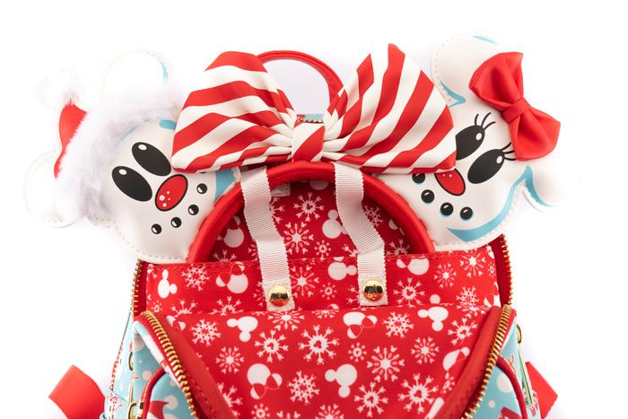 LOUNGEFLY DISNEY MINNIE MICKEY SNOWMAN AOP MINI NAHRBTNIK IN TRAK ZA LASE - Image 5