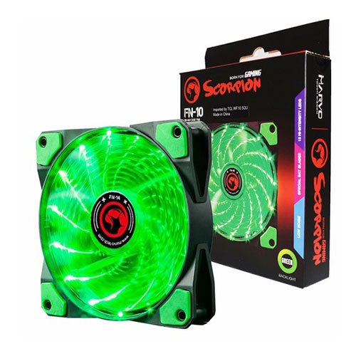 MARVO FN-10GN LED VENTILATOR ZA PC zelene barve - Image 5