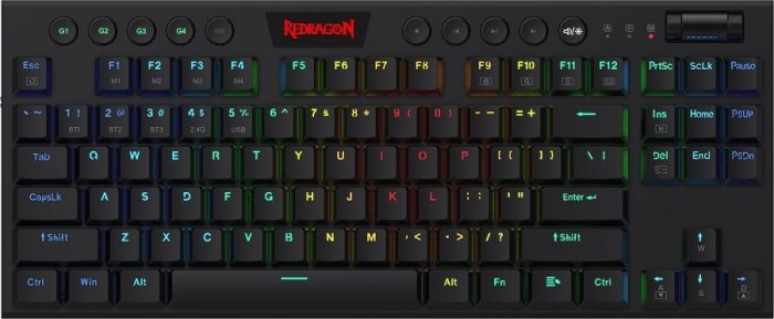REDRAGON HORUS TKL K621W RGB MEHANSKA ŽIČNA/BREZŽIČNA TIPKOVNICA, RDEČA