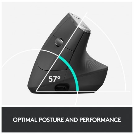 Logitech ergonomska miška cordless MX VERTICAL bluetooth, unifying, USB-C - Image 3