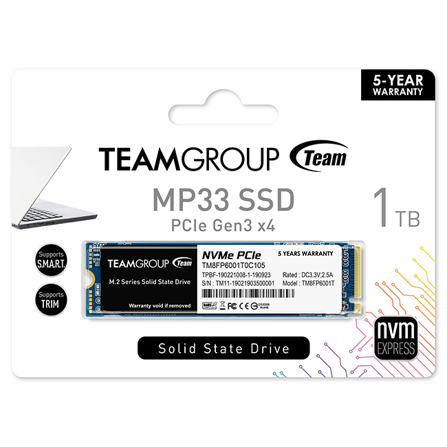 Teamgroup 1TB M.2 NVMe SSD MP33 3D NAND 2280 - Image 3