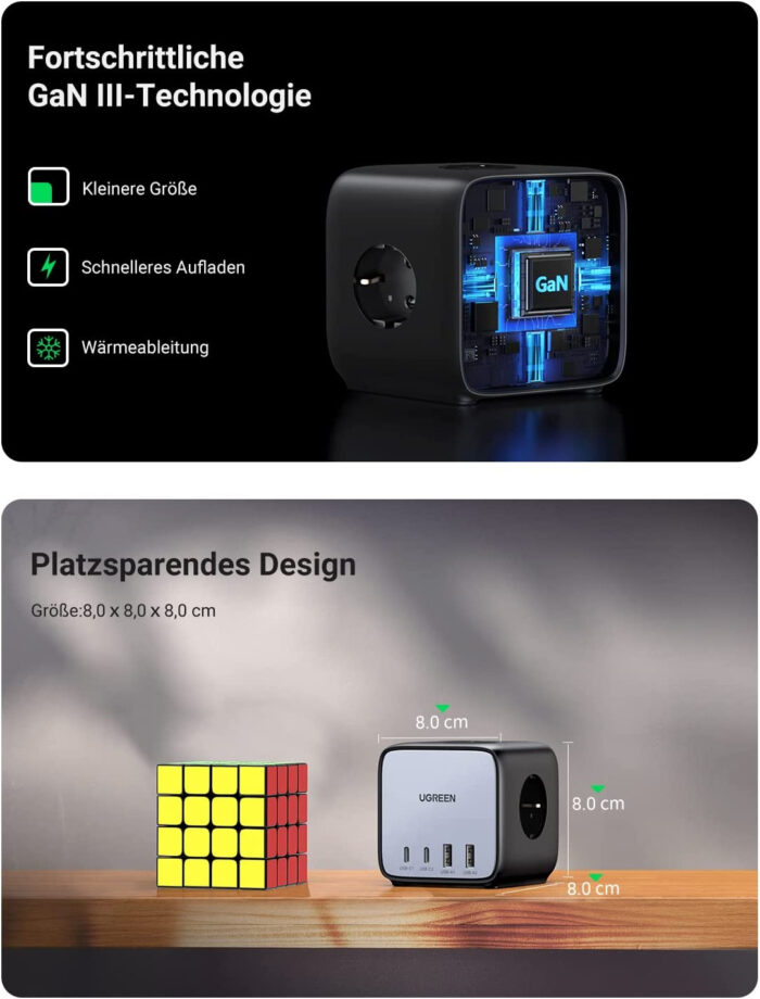 Ugreen DigiNest Cube 65W USB-C / AC 7v1 vtičnica - Image 3