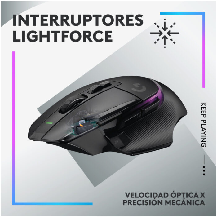Miš Logitech brezžična G502 X Plus Premium optična gaming črna LightSpeed
