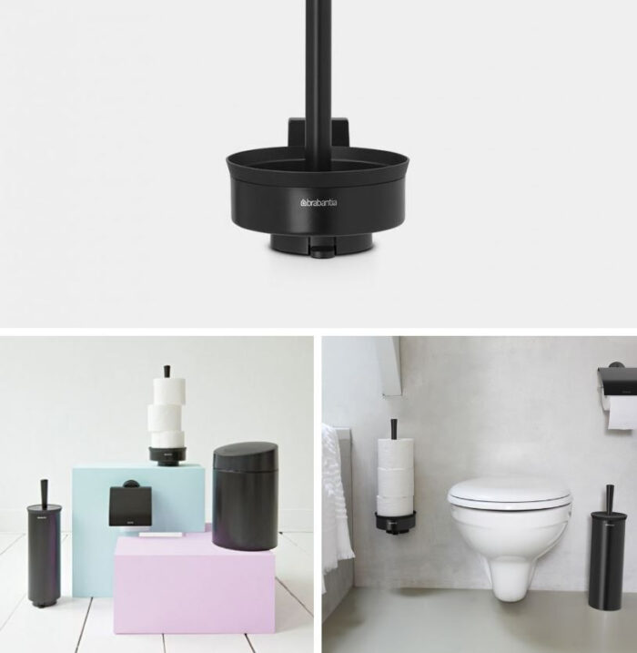 Brabantia stojalo za WC papir kovinski črno - Image 3