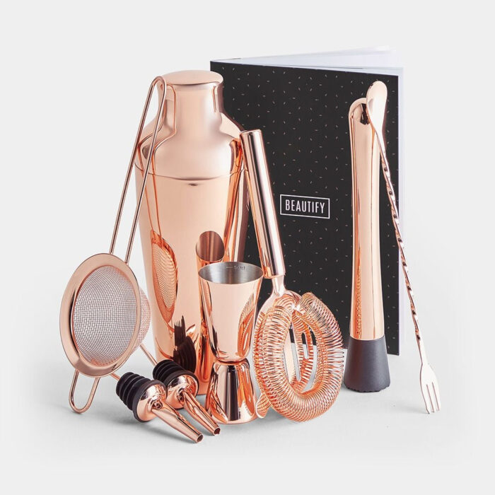 VonShef 9 delni set za koktajle Parisian Rose Gold