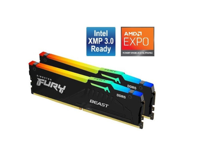 Kingston Fury Beast RGB 32GB Kit (2x16GB) DDR5-5600 DIMM PC5-38400 CL36,