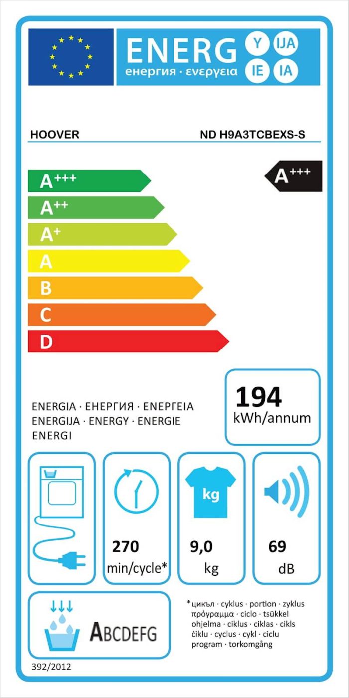 Sušilni stroj HOOVER ND H9A3TCBEXS-S, 9kg, A+++ - Image 6