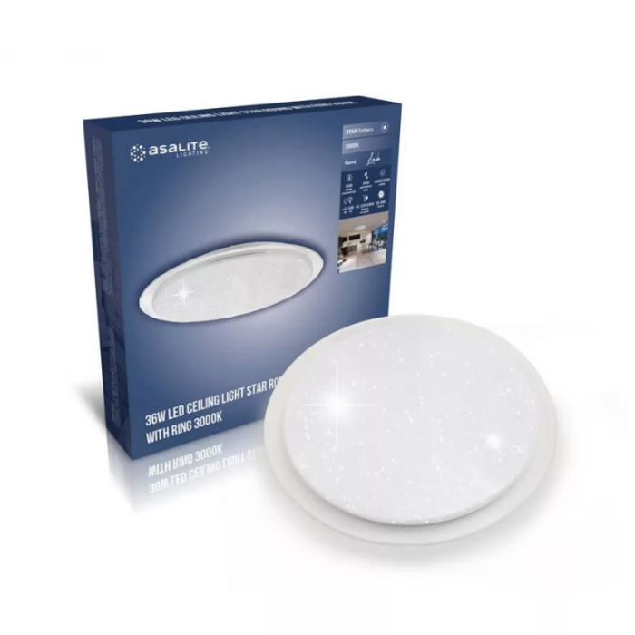 Asalite LED stropna svetilka LINDA 36W 3000K 3240 lumnov okrogla učinek - Image 3