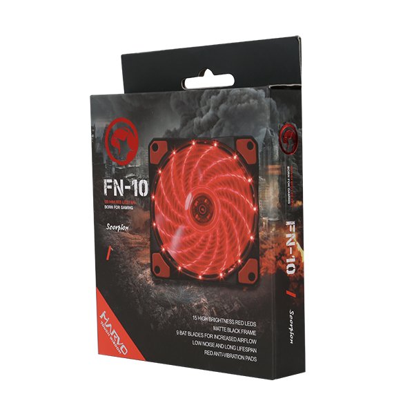 MARVO FN-10RD LED VENTILATOR ZA PC rdeče barve - Image 4
