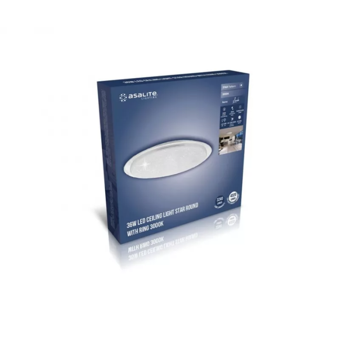 Asalite LED stropna svetilka LINDA 36W 3000K 3240 lumnov okrogla učinek - Image 4