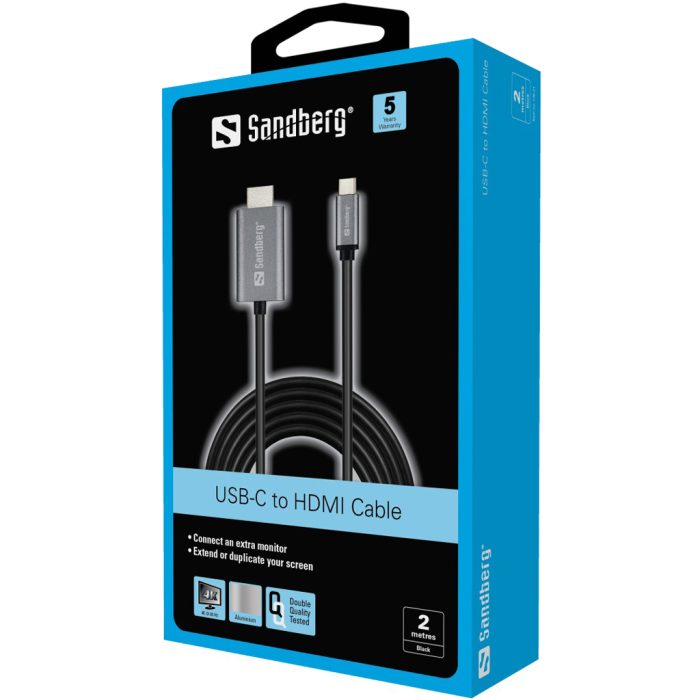Sandberg USB-C na HDMI adapter kabel 2m - slika 3