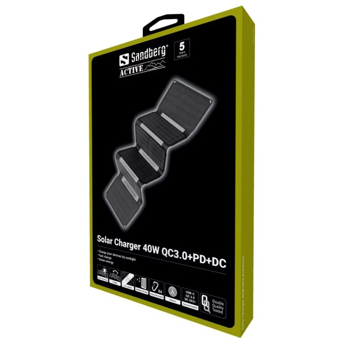 Sandberg solarni polnilec USB 40W QC 3.0 in Power Delivery - slika 4