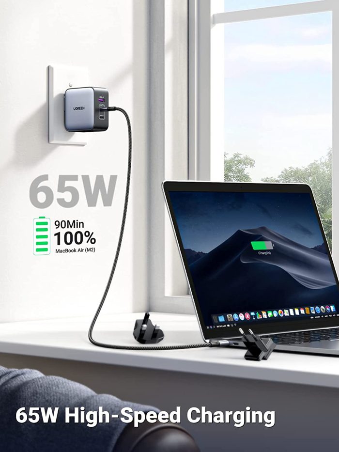 Ugreen Nexode 65W USB A + USB C potovalni polnilnik GaN II PD 3.0 - Image 5