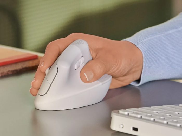 Logitech Miška Lift Vertical Ergonomic, bela - slika 4