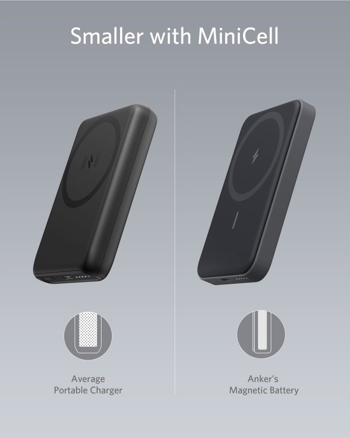 Anker MagGo 5000mAh črn magnetni brezžični powerbank - slika 5