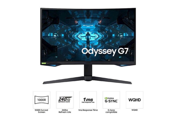 Monitor Samsung C27G75T ODYSSEY G7, 27", VA, CURVED, 16:9, 2560x1440, HDMI, 2xDP