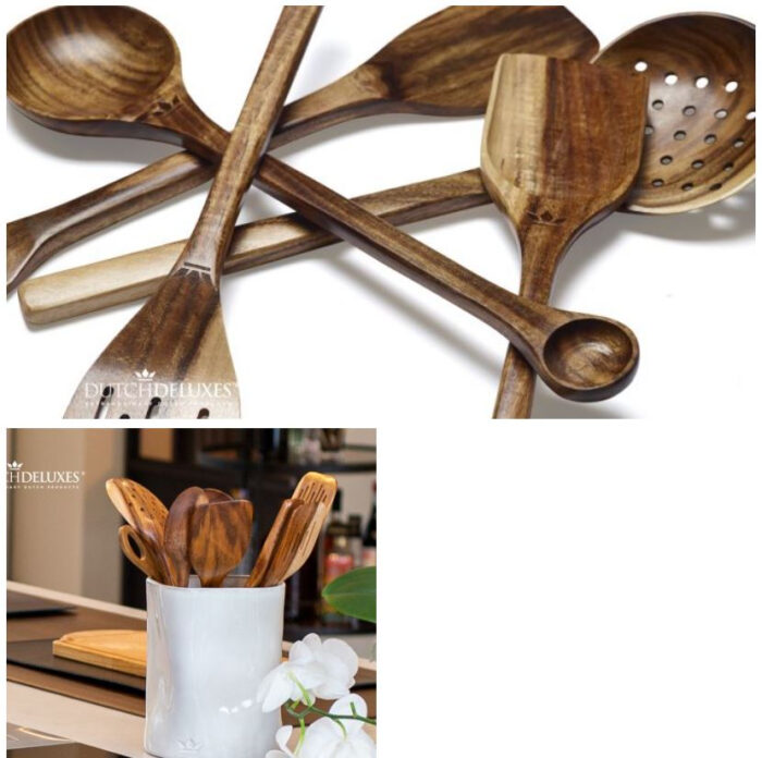 Brabantia set lesenih pripomočkov za kuhanje 8 kosov akacija - Image 3