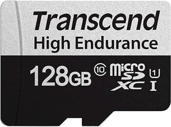 SDXC TRANSCEND micro 128GB 350V, Endurance, 100/45 MB/s, C10, U1, adapter