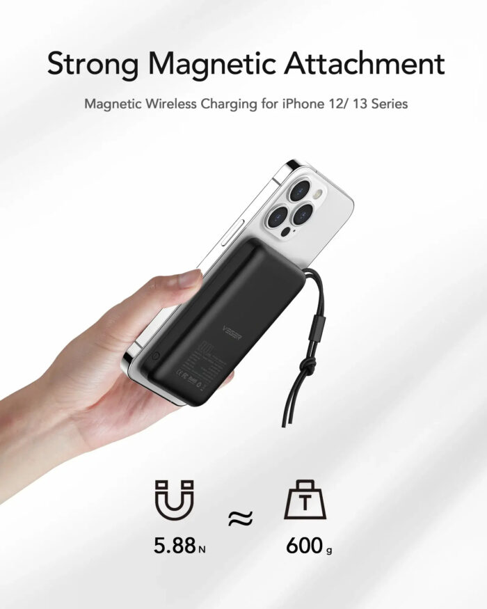 VEGER prenosna baterija MagOn 10000 mAh, črna - Image 4